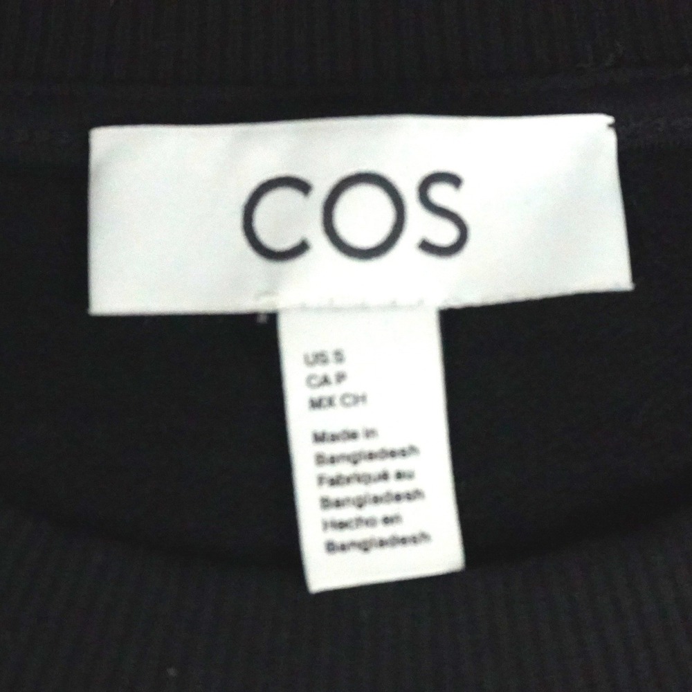 COS Black Sweatshirt Midi Dress Pockets Minimalist Long Sleeve Size S - Picture 4 of 7